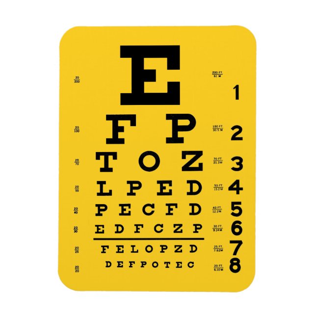 Science is Cool: Retro Eye Chart Ophthalmology Magnet (Vertical)