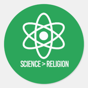 Science is greater than Religion Classic Round Sticker