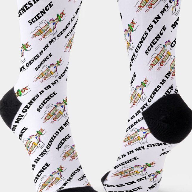 Science Is In My Genes Biology DNA Replication Socks (If you're ancestors/relatives were scientists, you'll enjoy these genetics attitude crew socks!)