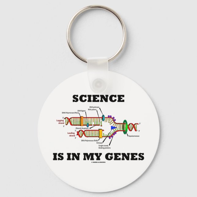Science Is In My Genes (DNA Replication) Key Ring (Front)
