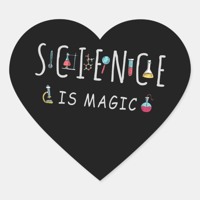 Science is magic heart sticker (Front)