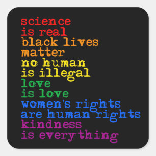 Science is real and love is love T-Shirt Square Sticker