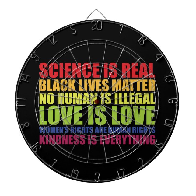 Science Is Real Black Lives Matter LGBT Pride  Dartboard (Front)