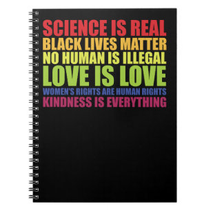 Science Is Real Black Lives Matter LGBT Pride Notebook