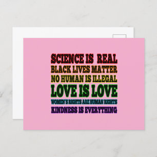Science is Real Black Lives Matter Postcard