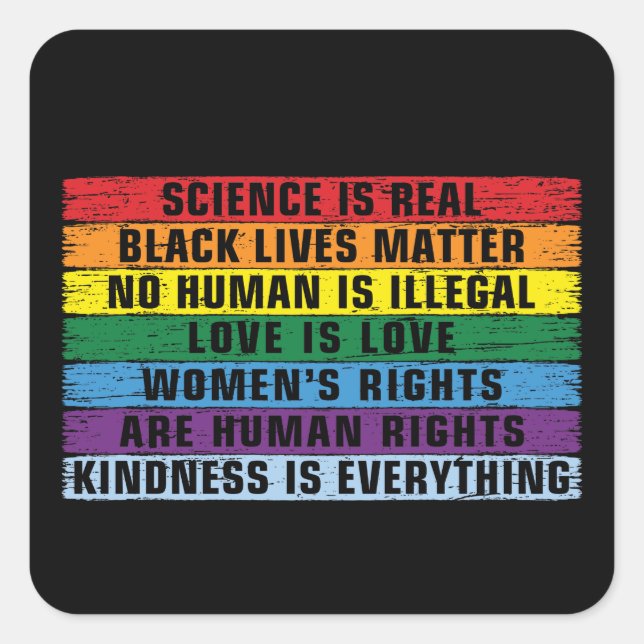 science is real - black Lives Matter Square Sticke Sticker (Front)