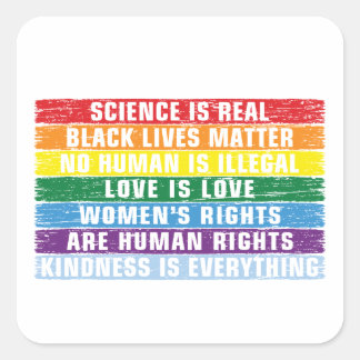 science is real - black Lives Matter Square Sticker