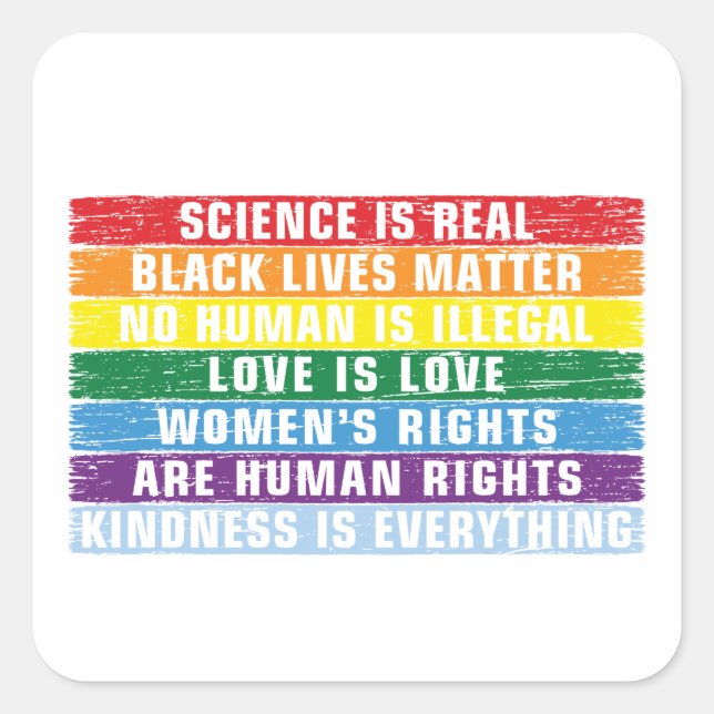 science is real - black Lives Matter Square Sticker (Front)