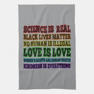 Science is Real Black Lives Matter Tea Towel