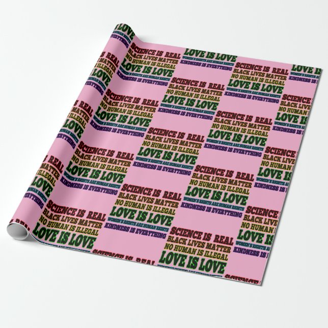 Science is Real Black Lives Matter Wrapping Paper (Unrolled)
