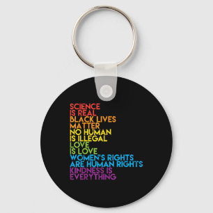Science Is Real Black Lives Rainbow Lgbt Pride Blm Key Ring