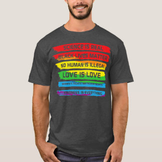 Science Is Real Black Lives Rainbow LGBT T-Shirt
