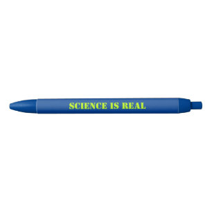 Science is real blue neon green modern typography ink pen