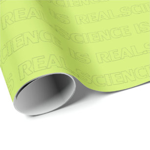 Science is Real modern outline typography neon Wrapping Paper