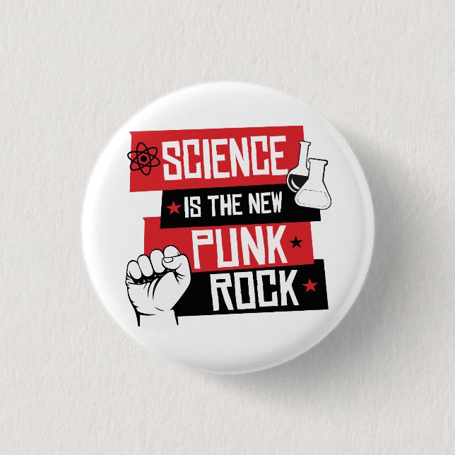 Science is the new punk rock 3 cm round badge (Front)