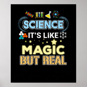 Science It_s Like Magic But Real Cute Scientist Poster