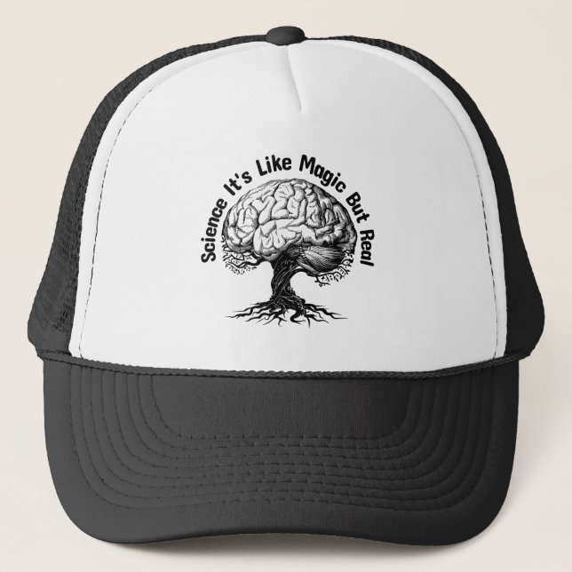 science it's like magic but real trucker hat (Front)
