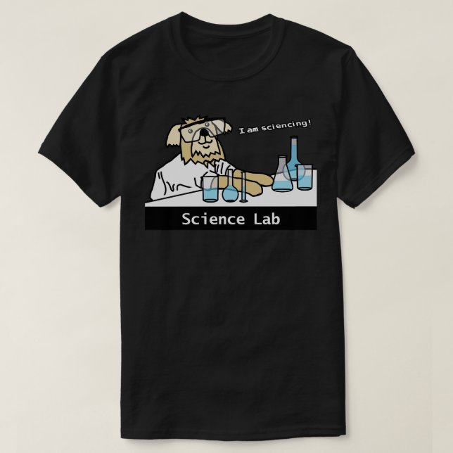 Science Lab and Dog T-Shirt (Design Front)