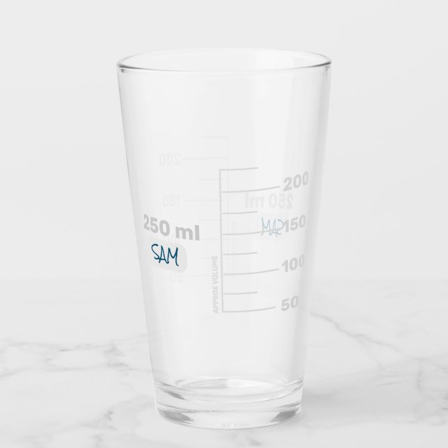 Science Lab Beaker Personalised Drinking Glass (Front)