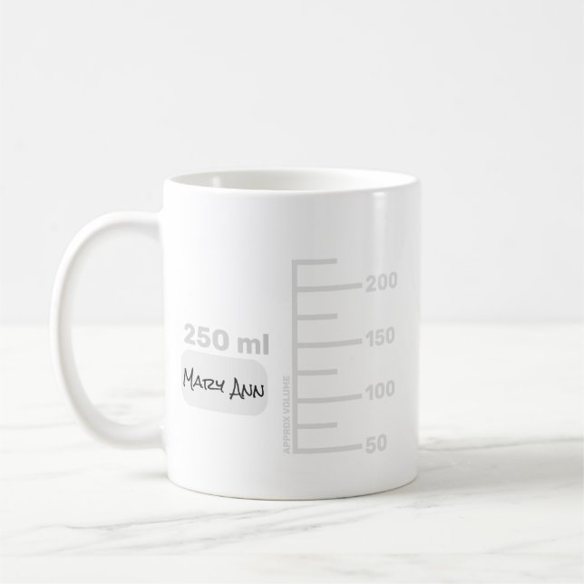 Science Lab Beaker Personalised Large Label Mug (Left)