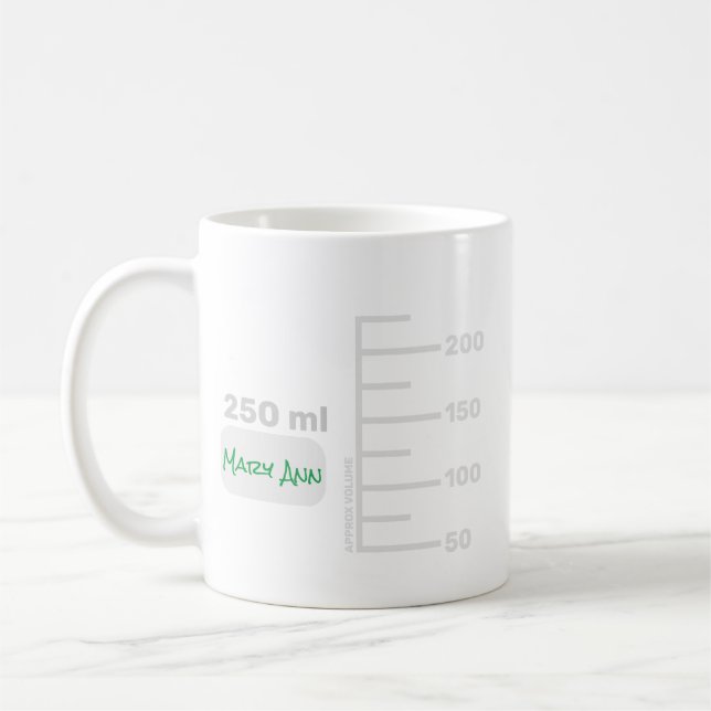 Science Lab Beaker Personalised Large Label Mug (Left)