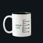 Science Lab Beaker Personalised White Mug<br><div class="desc">For the science lover in your life. This 10 oz mug is made to look like a piece of laboratory glassware, with graduations for a comparably sized 250 ml beaker. You can even personalise it with your initials or name, just like you would in a lab setting. Design is repeated...</div>