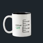 Science Lab Beaker Personalised White Mug<br><div class="desc">For the science lover in your life. This 10 oz mug is made to look like a piece of laboratory glassware, with graduations for a comparably sized 250 ml beaker. You can even personalise it with your initials or name, just like you would in a lab setting. Design is repeated...</div>