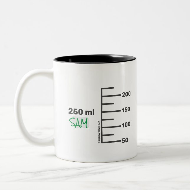 Science Lab Beaker Personalised White Mug (Left)