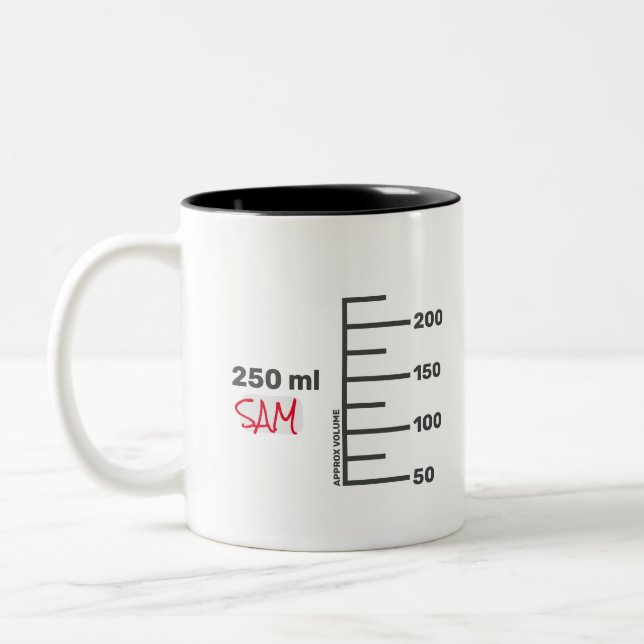 Science Lab Beaker Personalised White Mug (Left)
