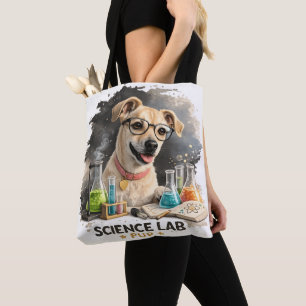 Science Lab Superstar Cute Dog with Glasses Tote Bag