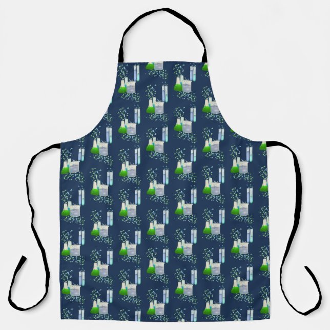 Science Lab Test Tubes and Beakers Apron (Front)