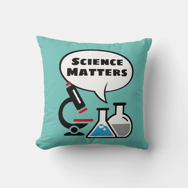 Science Matters Speech Bubble Throw Pillow (Front)