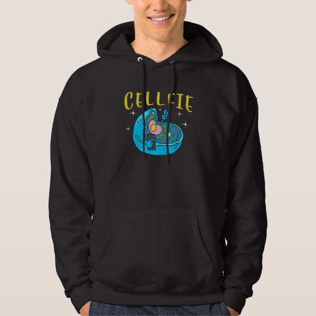 Science Nerd Cellfie  Earth Taking Selfie Scientis Hoodie (Front)