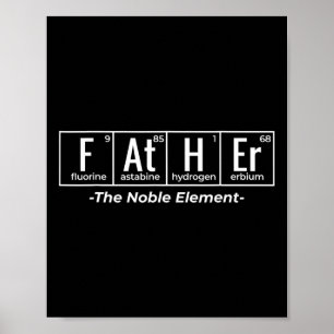 Science Nerd Dad Funny Fathers Day Element Periodi Poster
