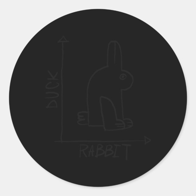 Science Nerd Duck Rabbit Physics Math Geek Classic Round Sticker (Front)