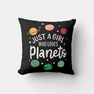 Science Nerd Outer Space Girl Who Loves Planets Cushion