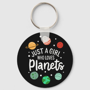 Science Nerd Outer Space Girl Who Loves Planets Key Ring