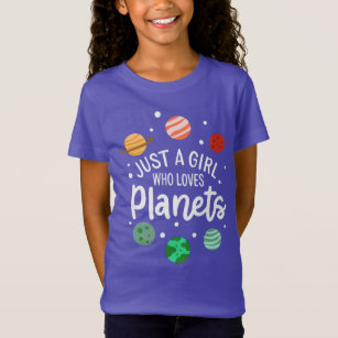 Science Nerd Outer Space Girl Who Loves Planets T-Shirt