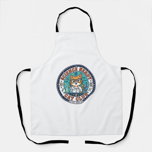 Science Nerdy Cat Cat Mum Gift Idea - Science Nerd Apron (Front)