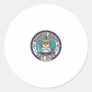 Science Nerdy Cat Cat Mum Gift Idea - Science Nerd Classic Round Sticker