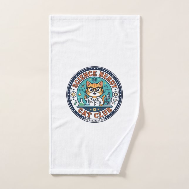 Science Nerdy Cat Cat Mum Gift Idea - Science Nerd Hand Towel (Hand Towel)