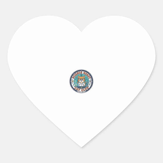 Science Nerdy Cat Cat Mum Gift Idea - Science Nerd Heart Sticker (Front)