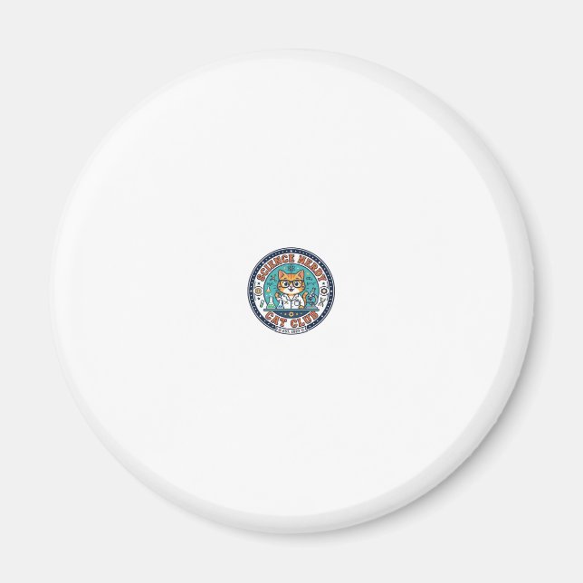 Science Nerdy Cat Cat Mum Gift Idea - Science Nerd Magnet (Front)