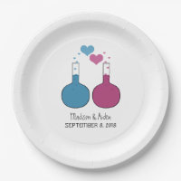Science of Love Wedding Paper Plates
