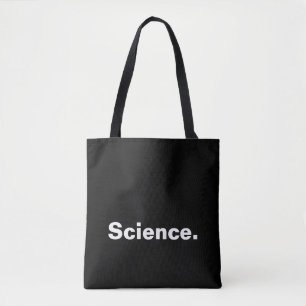 Science one word minimalism design  tote bag