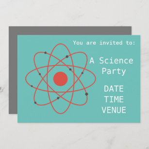 Science party atoms and physics Party Invitation
