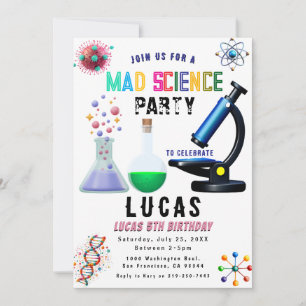 Science Party Birthday Invitation