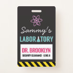 Science Party ID Badge<br><div class="desc">Girls science party ID badge,  perfect addition for your little scientists' next birthday experiment.</div>