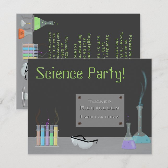 Science Party Invitation (Front/Back)