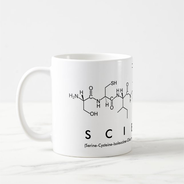 Science peptide word mug (Left)